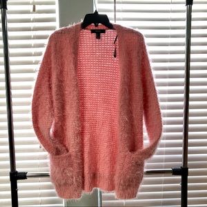Pink Forever 21 Furry Fuzzy Cardigan